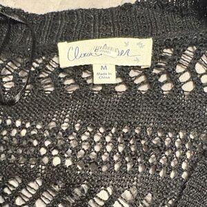 Claudia Richard Black Open-Knit Top
